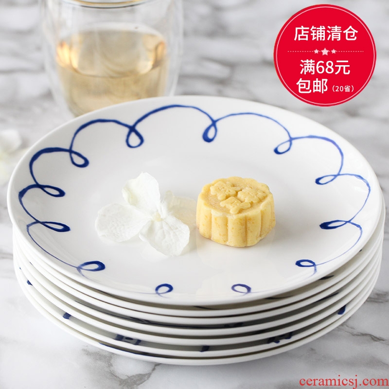 West dish meals contracted creative giraffe ipads porcelain tableware steak disc move flat dish dish home snack plate