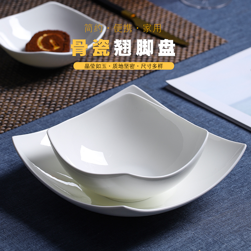 Jingdezhen porcelain tableware creative ipads white contracted ceramic fruit bowl of soup bowl of salad bowl size newborn dishes