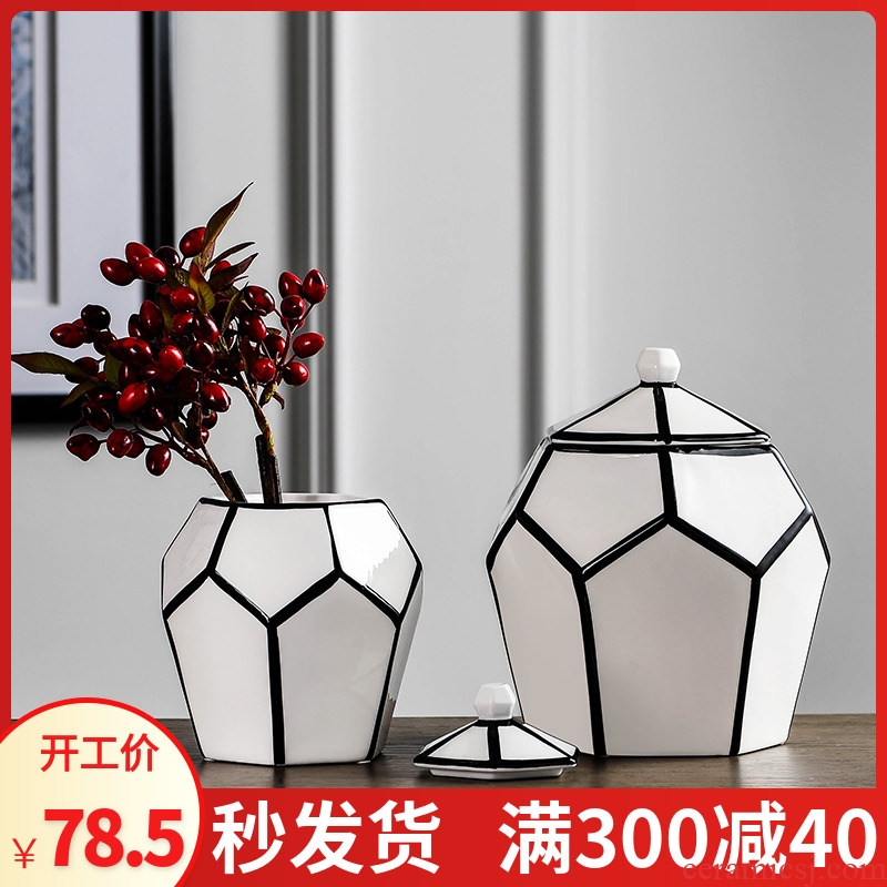 Nordic style is contracted and I household adornment ceramics storage tank sitting room place dry flower vase