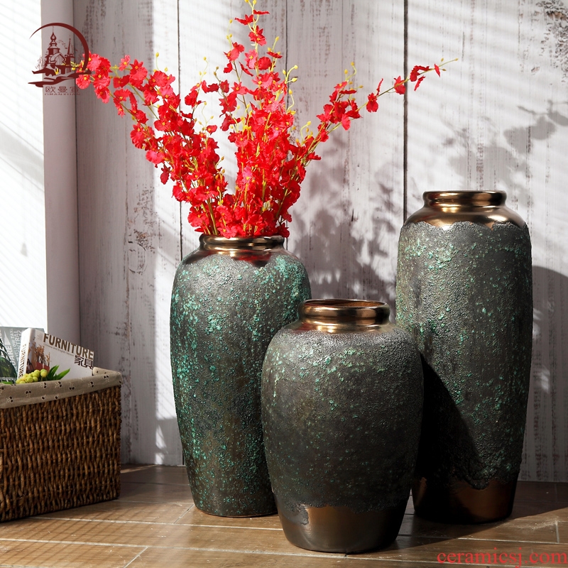 Modern European jingdezhen ceramic club hotel furnishing articles creative living room window of large vase flower POTS