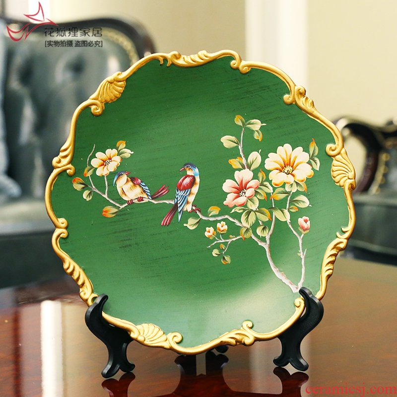 American country hand - made flower decoration plate place to live in the sitting room porch plate ceramic plate bracket tray