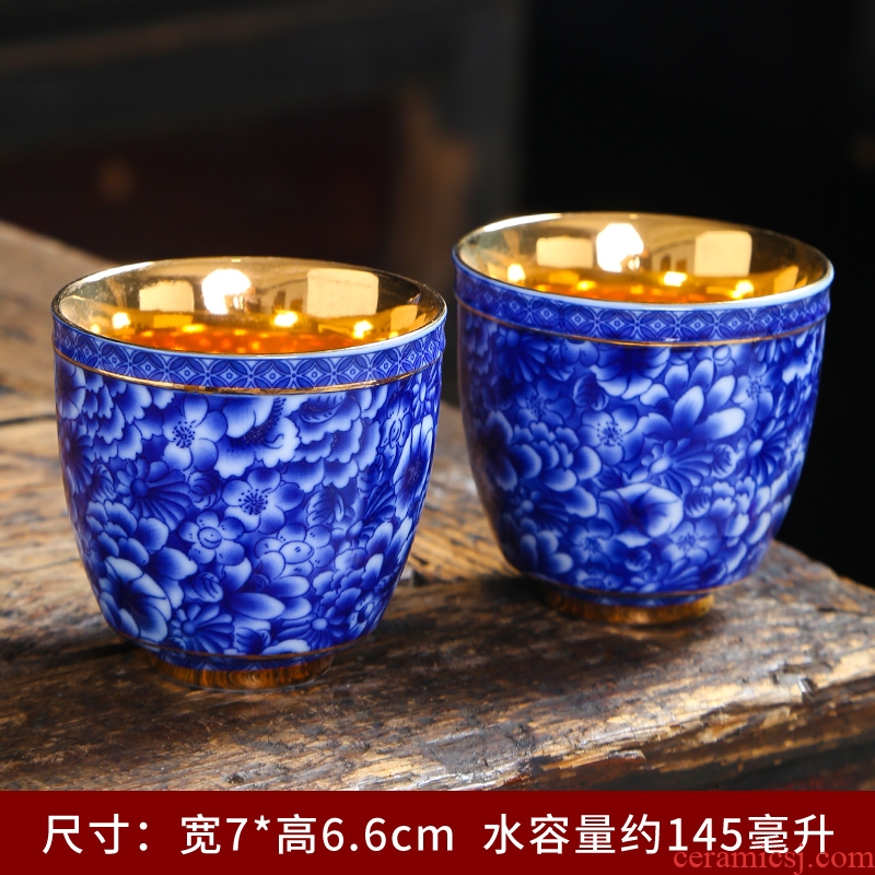 Kung fu tea one cup master cup jingdezhen tea set ceramic cup single glass cup glass ceramic cups
