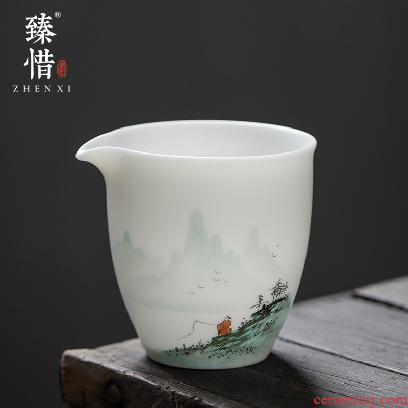 Become precious little hand draw reasonable aoyama, abbreviation suet jade white porcelain cup tea sea home of kung fu tea tea set ceramic points