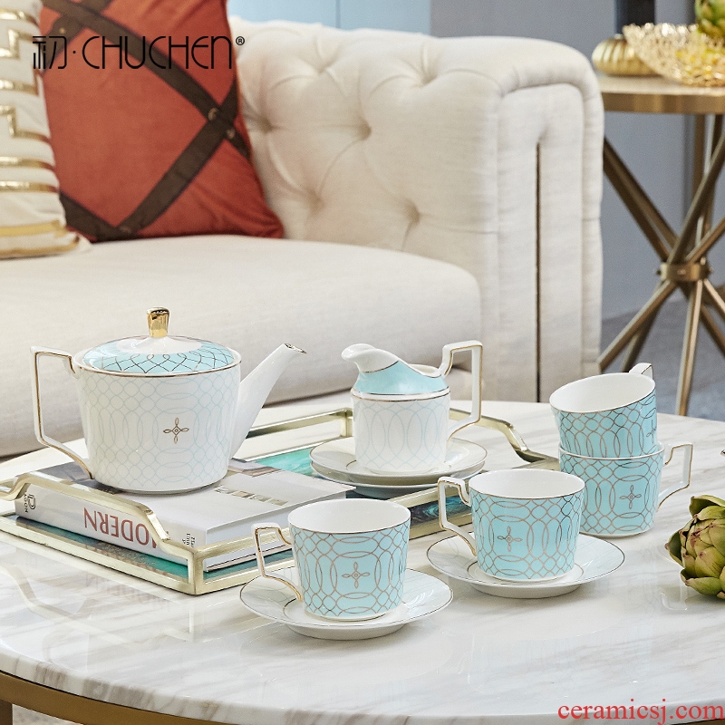 Ceramic tea set home European cup household contracted sitting room tea table model between coffee cup light luxuries