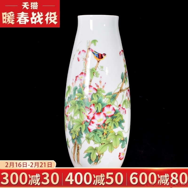 Jingdezhen ceramic vase pastel horse of new Chinese style household living room TV cabinet porch decoration furnishing articles