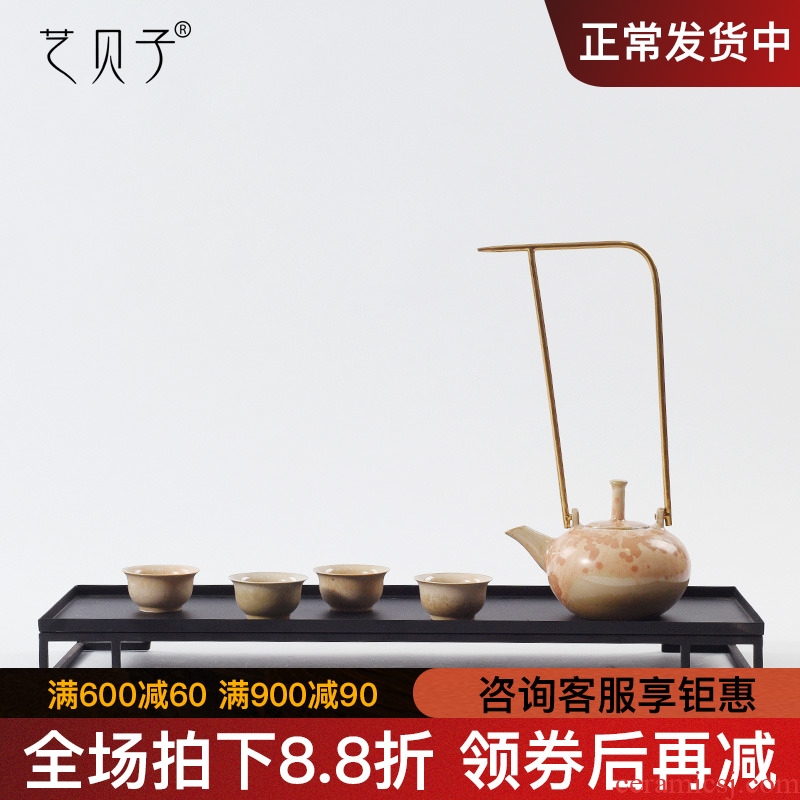 Art BeiZi new Chinese style tea house furnishing articles ceramic teapot metal hand pot of tea taking between example study ornaments