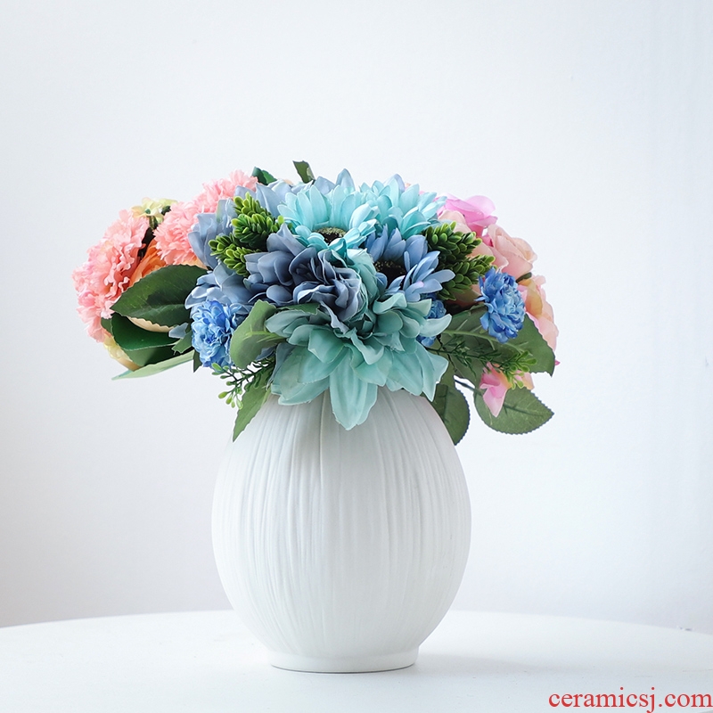 Nan sheng I and contracted white household act the role ofing is tasted ceramic vase simulation flowers, dried flowers, artificial flowers, flower arranging furnishing articles
