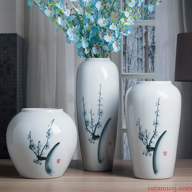 Ceramic vase furnishing articles sitting room bedroom desk office office decoration white porcelain vase flower bottles of tea table