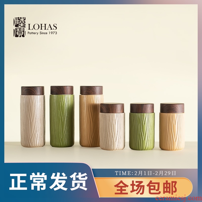Lupao tea set, cup with on - board, double work very hot room temperature holiday gifts, ceramic cup is a cup of drinking water
