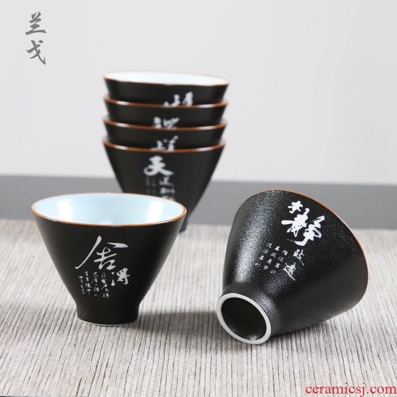 Having thick ceramic tea set household sample tea cup kung fu noggin ceramic bowl with single cup tea accessories master CPU