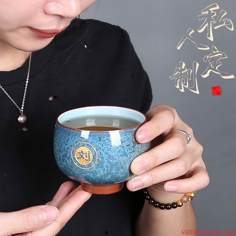 Build light tea masters cup ceramic cups small kung fu tea tea cup private custom hundred surnames logo