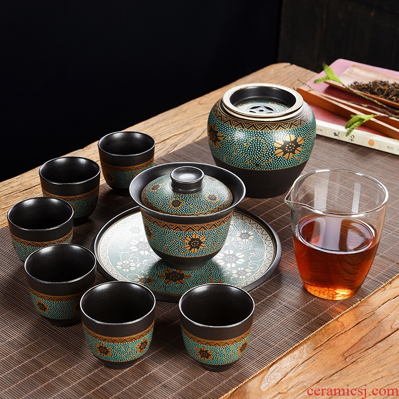 Jingdezhen kung fu tea set home office ceramic tureen tea cups of a complete set of gift set gift box packaging