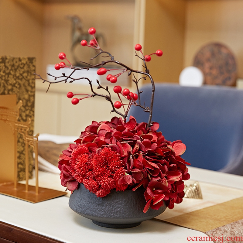 Chinese style restoring ancient ways floret bottle of new Chinese style ceramic flower arranging zen furnishing articles, the sitting room porch ark, soft adornment is placed