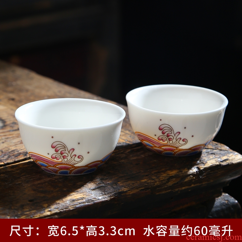 The Master sample tea cup dehua white porcelain cup personal cup single CPU suet jade porcelain teacup kung fu tea set, ceramic cups