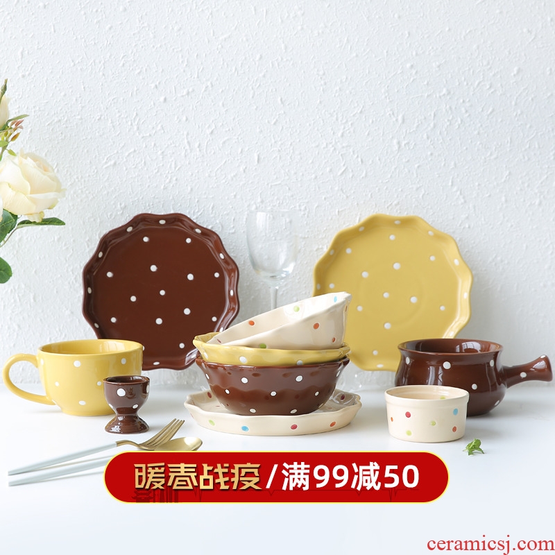 Sichuan island house pop series ceramic plate rice bowls porringer salad bowls sauce bowl cups PZ - 128