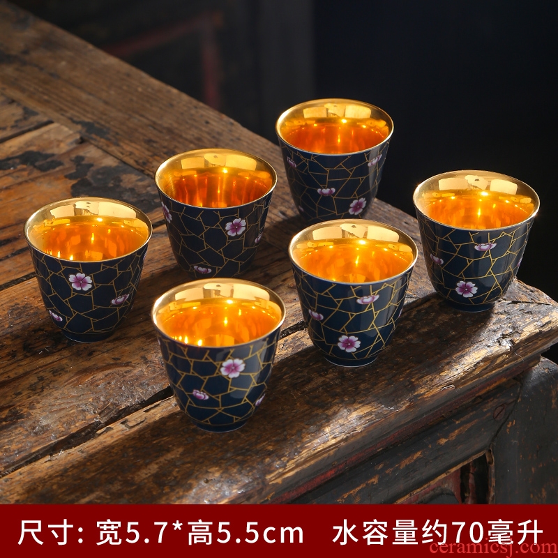 Blue and white Japanese teacup up ceramic masters cup large bowl kung fu tea set single cup tea sample tea cup