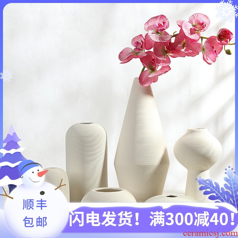 Furnishing articles cubic Nordic ins ceramic vase I and contracted household creative dry flower arranging flowers to decorate the sitting room