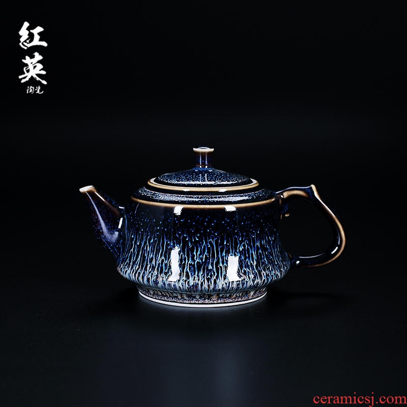 Red the jingdezhen ceramic teapot tea Red glaze, the device household kung fu tea set manually filter single pot of restoring ancient ways
