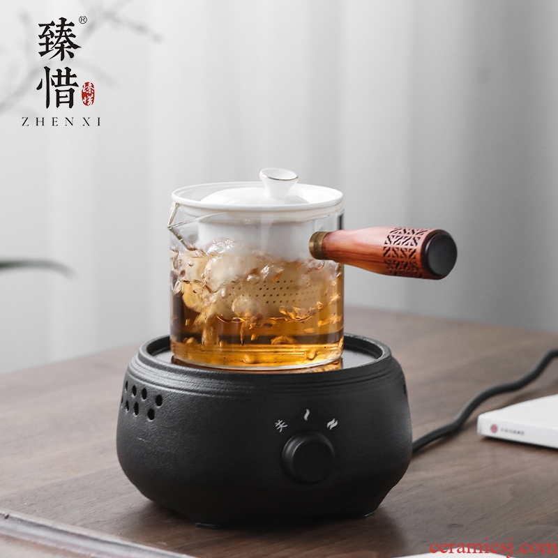 Become precious little electric TaoLu boiled tea, small home.mute steamed tea stove glass ceramic kettle kung fu tea set