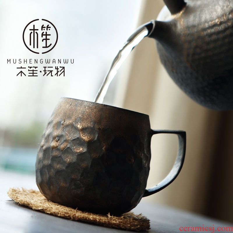 Japanese ceramic mugs move household retro art glass creative individual cup gold glaze glass office