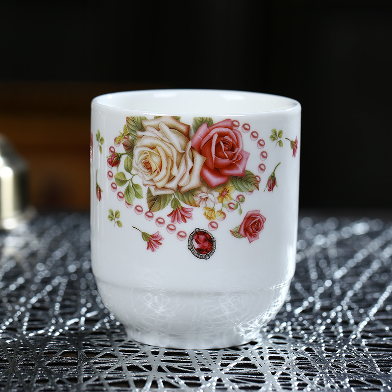 Jingdezhen ceramic cups water straight cup personal cup straight cup small gargle cup with a cup of cold water