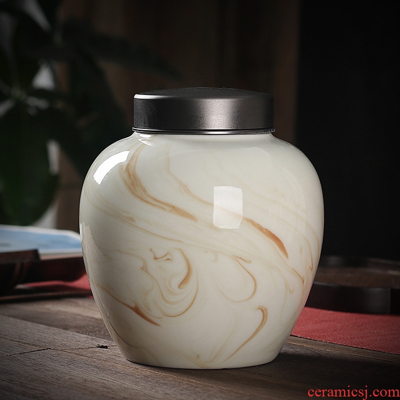 The tea pot seal moisture storage tank ceramic pot of green tea tea pot POTS with cover home empty as cans