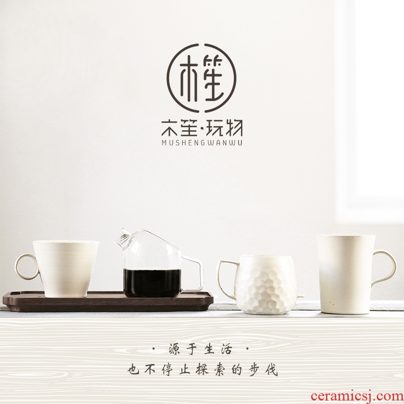 Japanese characteristics household white glaze keller art creative ceramic cup sitting room breakfast cup of fresh milk coffee cup