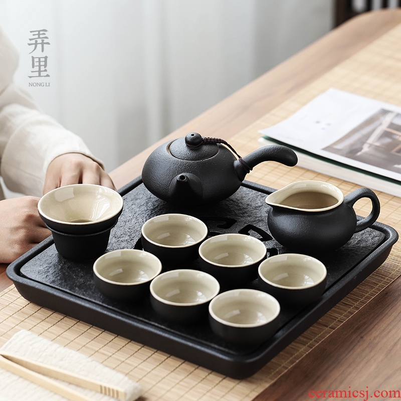 Get in | sharply Shi Gan mercifully disk storage ground ceramic kung fu tea set a complete set of tea home square