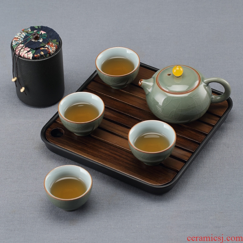 Travel portable tea sets the teapot teacup mini ceramic household contracted tea tray was portable is suing