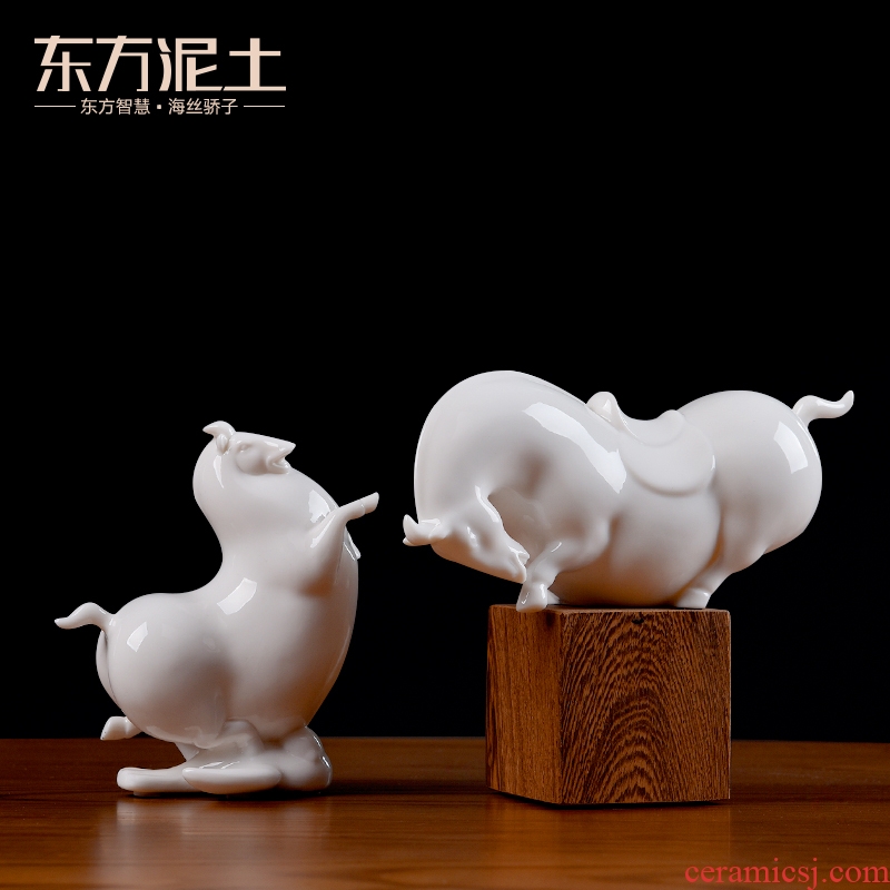 Oriental clay ceramic don horse horse furnishing articles, the sitting room is the study of new Chinese style bookshelf rich ancient frame decorate small handicraft
