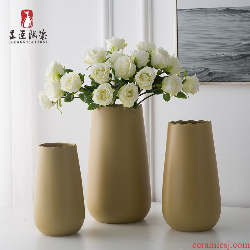 Jingdezhen porcelain vase furnishing articles ceramic bottle arranging flowers sitting room office table northern wind art deco floret bottle