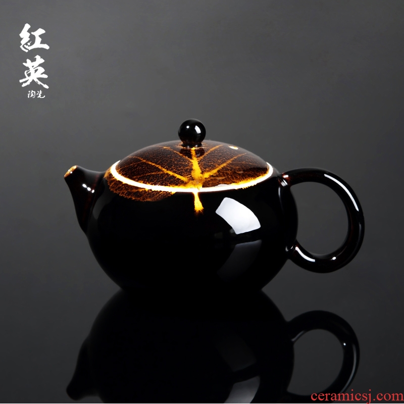 Red the jingdezhen ceramic kung fu tea set household teapot tea ware jizhou up konoha temmoku single pot