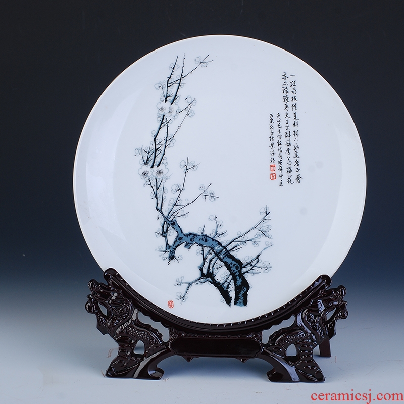 Hang dish of jingdezhen ceramics decoration plate of by patterns porcelain rhyme household adornment handicraft furnishing articles