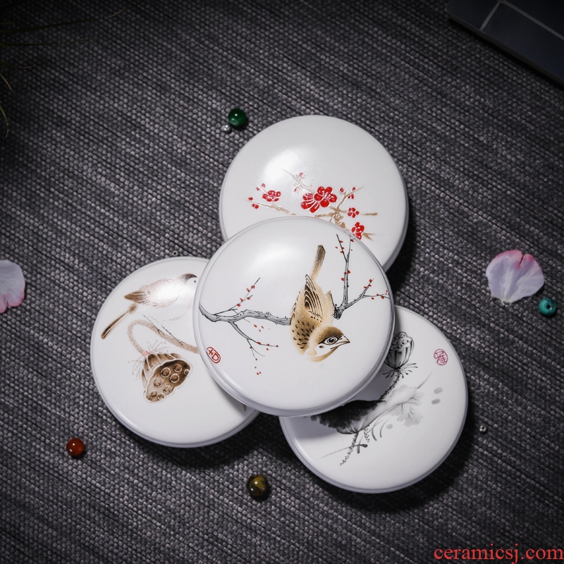 Ceramic new home tea pot seal pot porcelain mini work powder tank foundation box rouge box custom - made