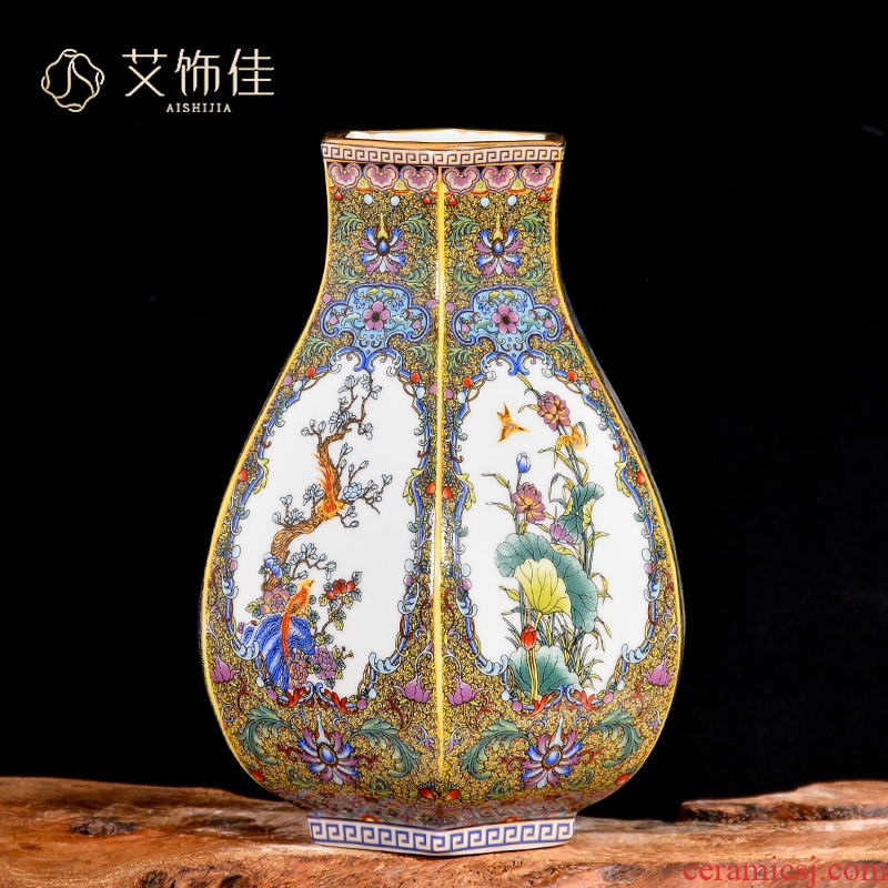 Jingdezhen ceramic vases, antique Chinese style household enamel of the sitting room TV ark, wine flower adornment furnishing articles