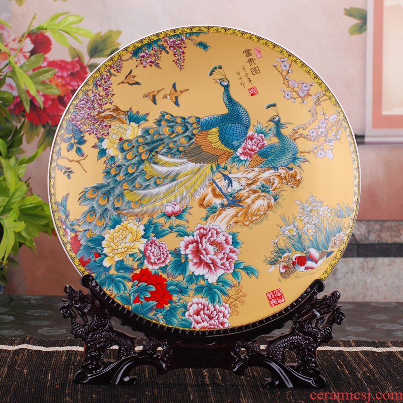 Jingdezhen ceramic decoration plate of 40 cm hang dish household porcelain arts and crafts porcelain child creative furnishing articles furnishing articles