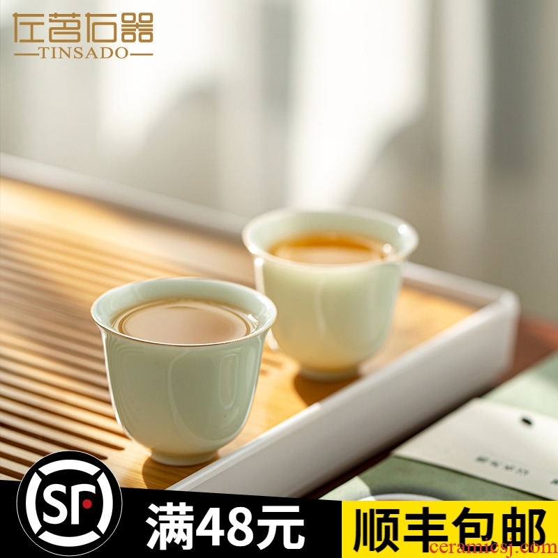 Jingdezhen ZuoMing right is emerald green tea sample tea cup masters cup ceramic cups a single large originality u.s