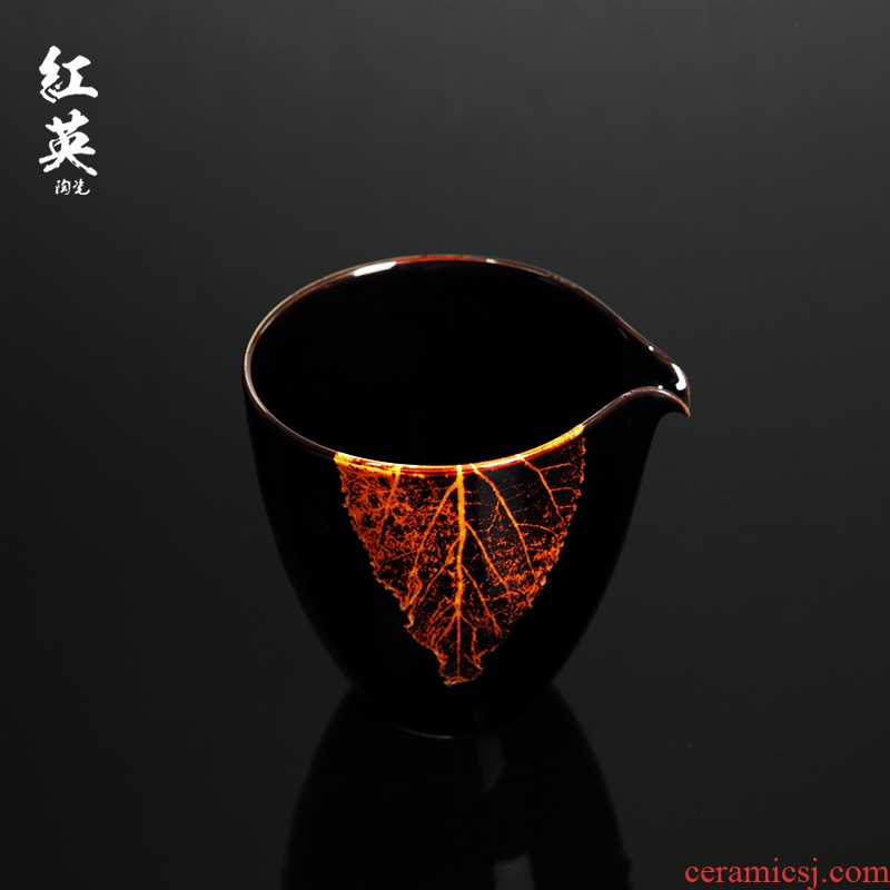 Hongying jizhou up ceramic konoha temmoku light fair jingdezhen kung fu tea set tea cups of tea sea points