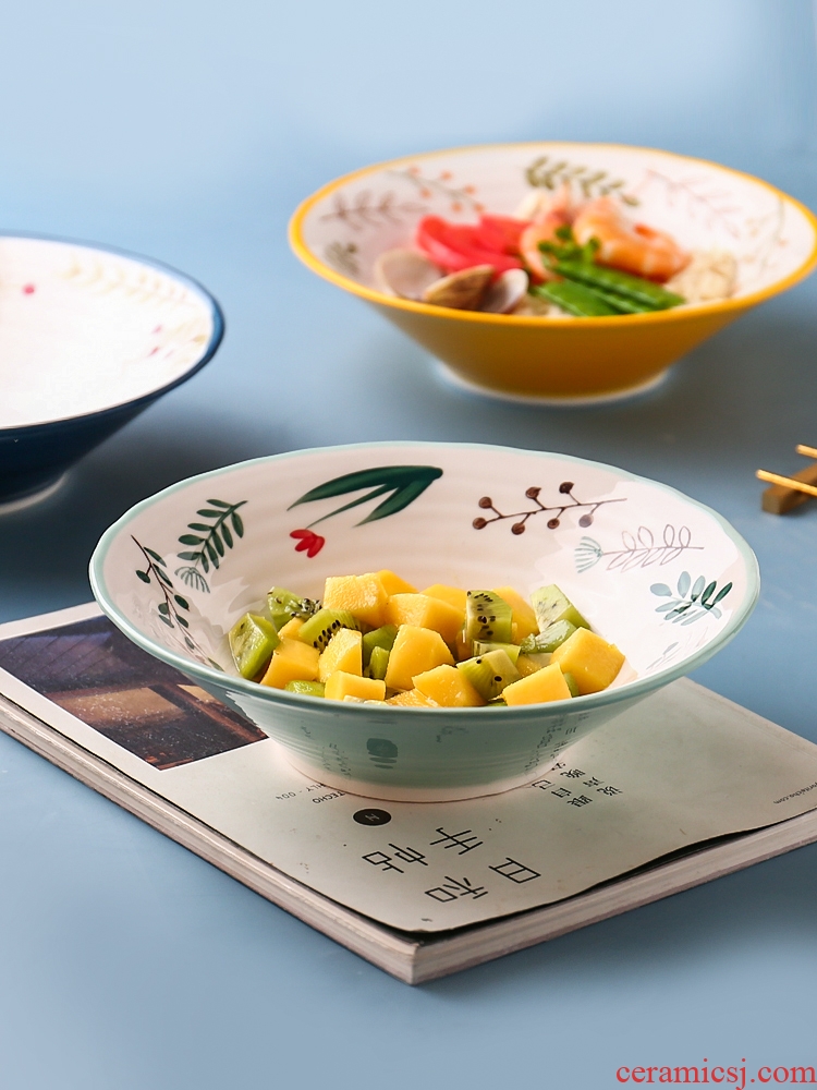 Island house Japanese rainbow such as bowl in a single creative household size, special ceramic bowl to eat beef noodles, mix rainbow such to use such shop