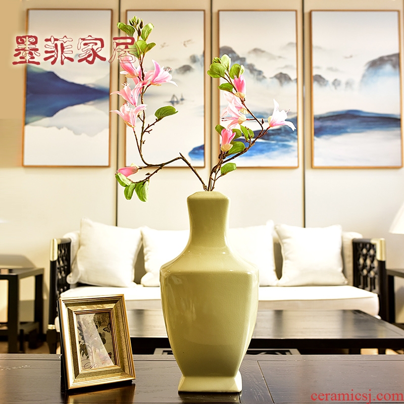 The modern single glazed ceramic furnishing articles new Chinese vase sitting room of TV ark, wine porch place ornament