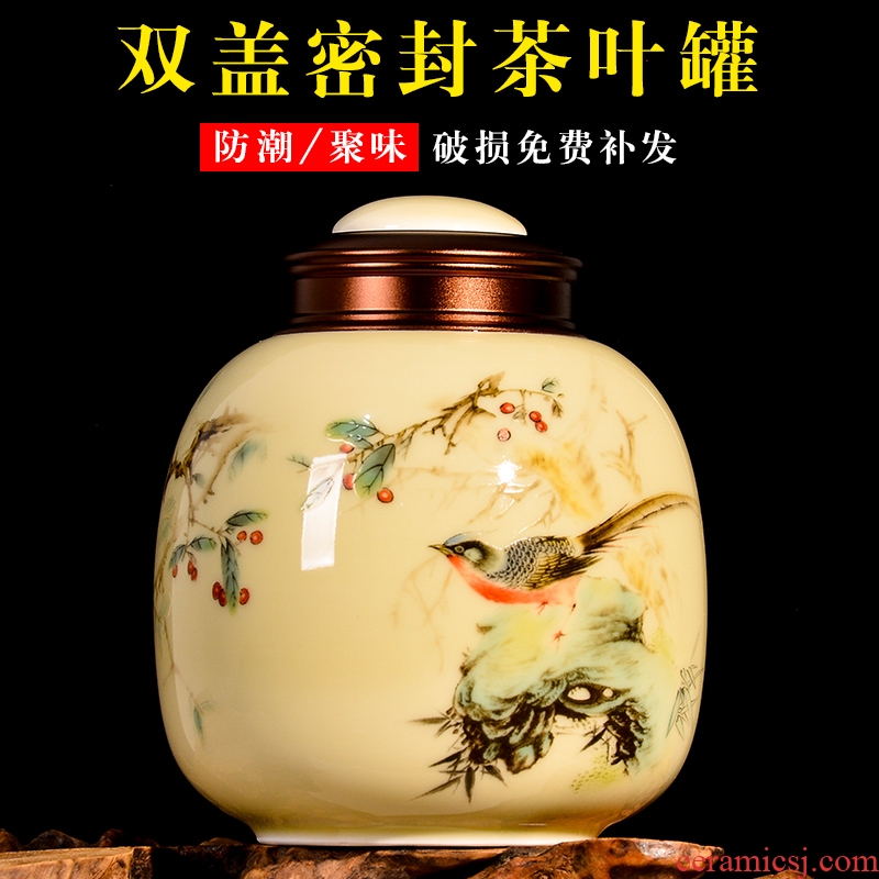 Chinese jingdezhen ceramics caddy fixings storage tank practical moisture storage POTS for household use handicraft and POTS