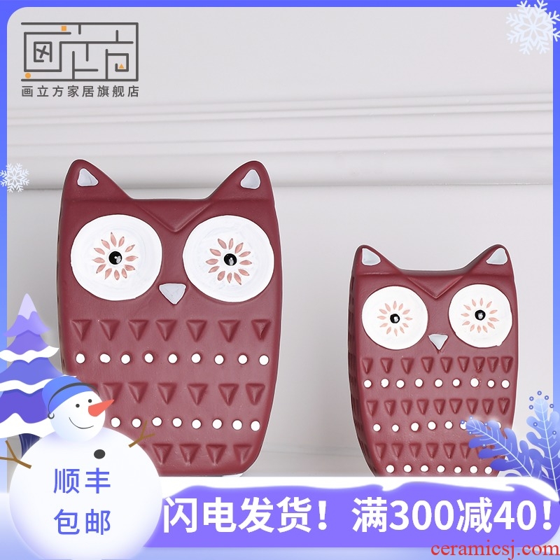 Painting cubic Nordic I and contracted model of new home sitting room decoration study owl ceramic furnishing articles