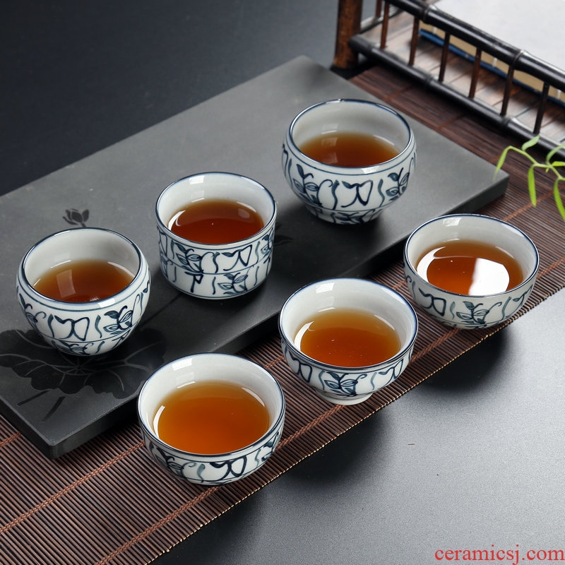 Retro hand - made the master sample tea cup cup jingdezhen tea tea knife home cups, bowls of kung fu tea cup