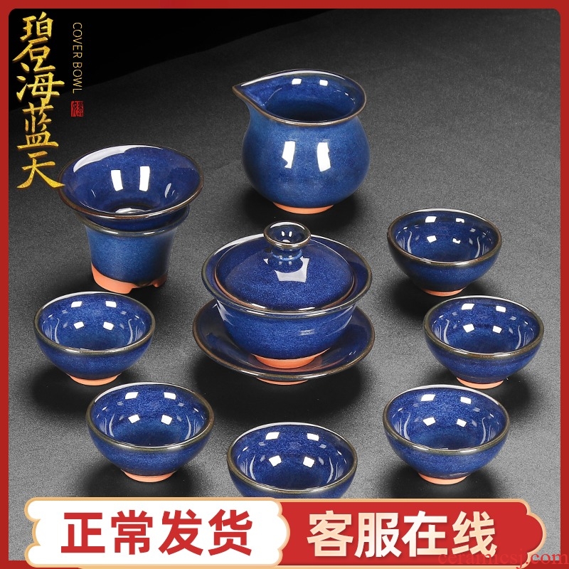 Artisan fairy built light tea set manual ceramic up tire iron household Japanese kung fu tea cups of tea