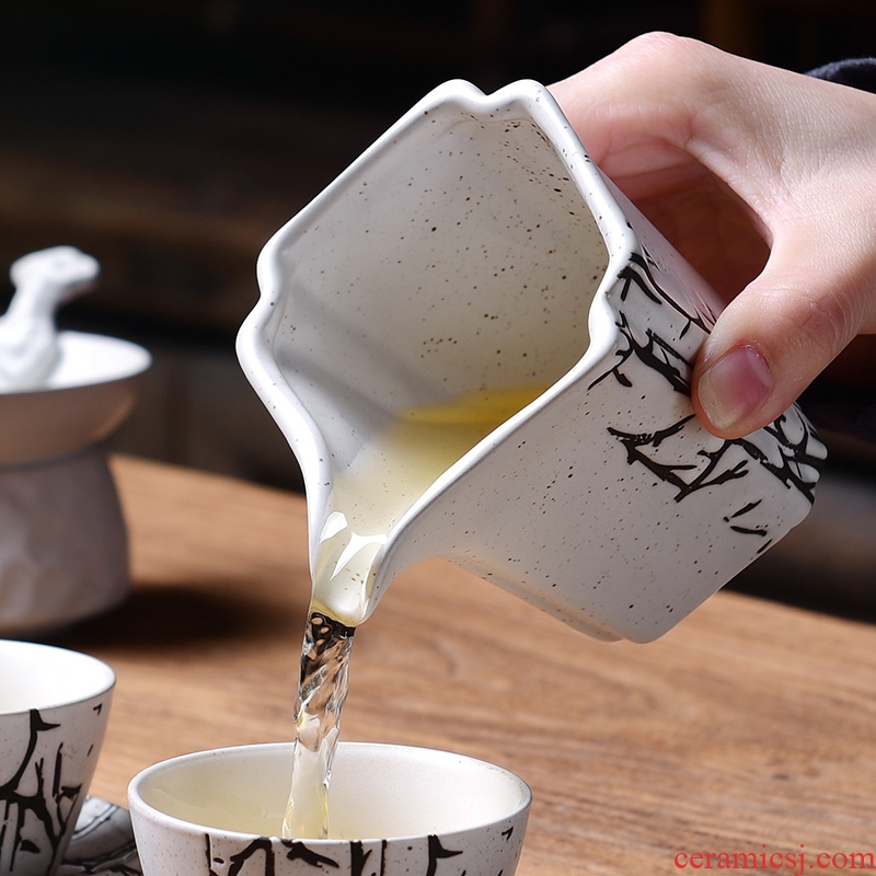 Laugh, creative household Japanese silk road ceramic fair kung fu tea cup and a cup of tea is tea sea