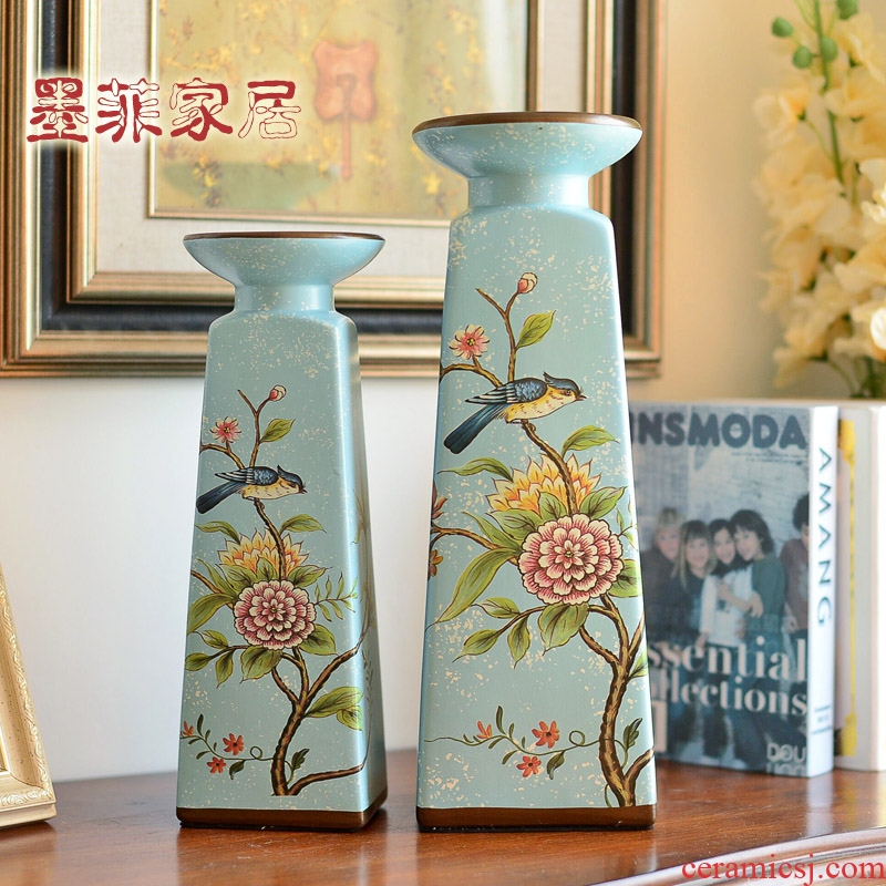 American ceramic candlestick furnishing articles of TV ark, decoration of Chinese style household table porch decoration wine accessories