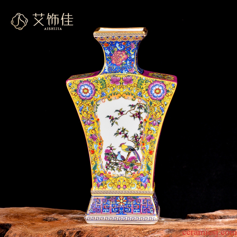 Jingdezhen ceramics colored enamel antique vases, flower arranging rich ancient frame TV ark, sitting room adornment collection furnishing articles