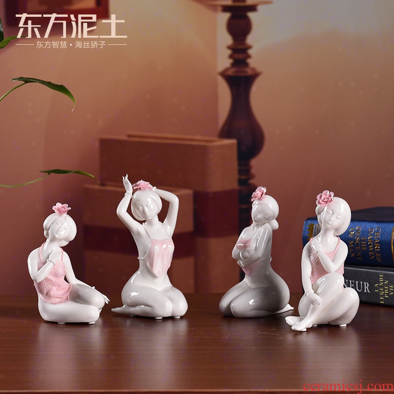 East China clay ceramic beauty of new Chinese style furnishing articles wind sitting room ark, study table decorations arts and crafts