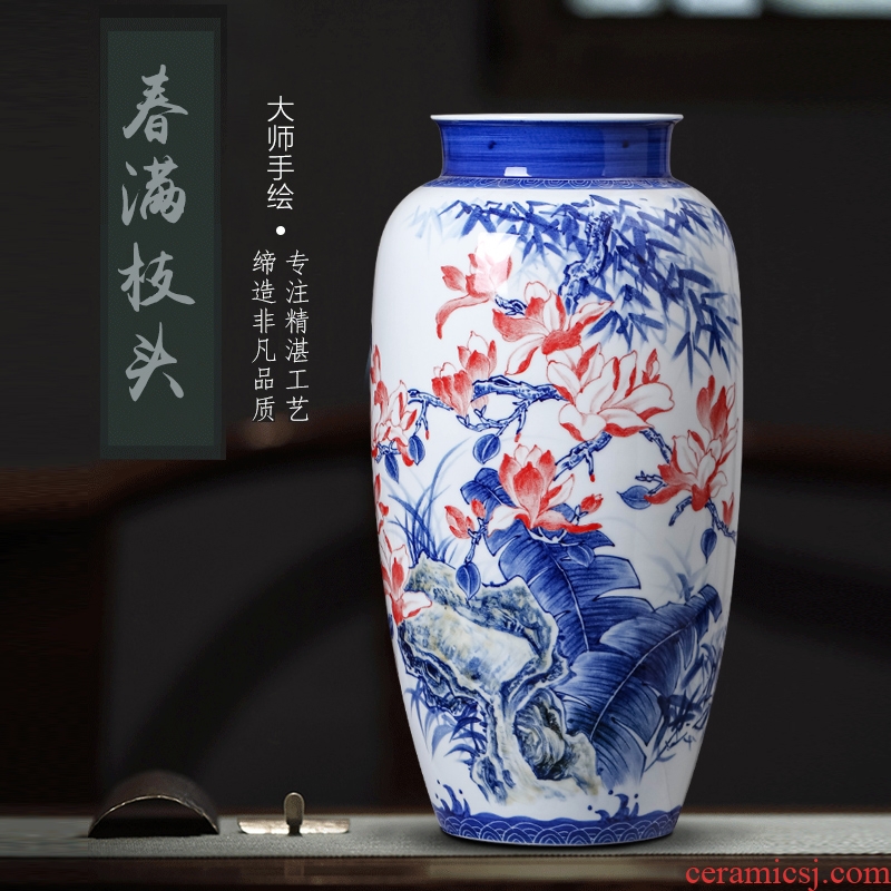 Sheng hao works hand - made flowers and birds ceramics jingdezhen ceramics vase Xiong Bo masters "spring branches" furnishing articles