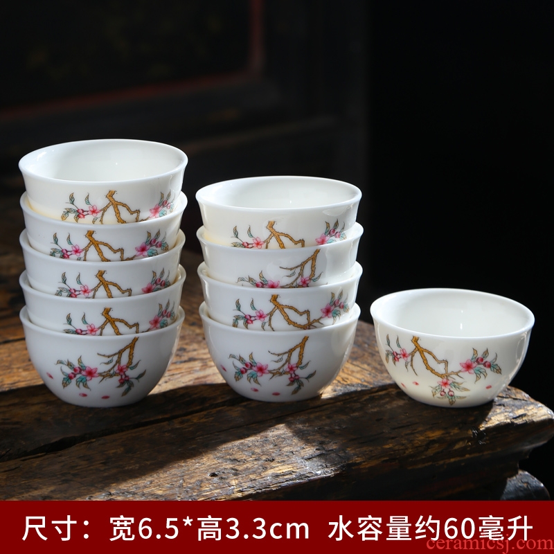 Dehua suet jade white porcelain kung fu tea cup, perfectly playable cup bowl sample tea cup personal master cup a cup of tea